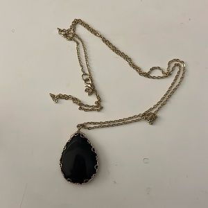 FREE W CLOTHING PURCHASE Long black teardrop necklace